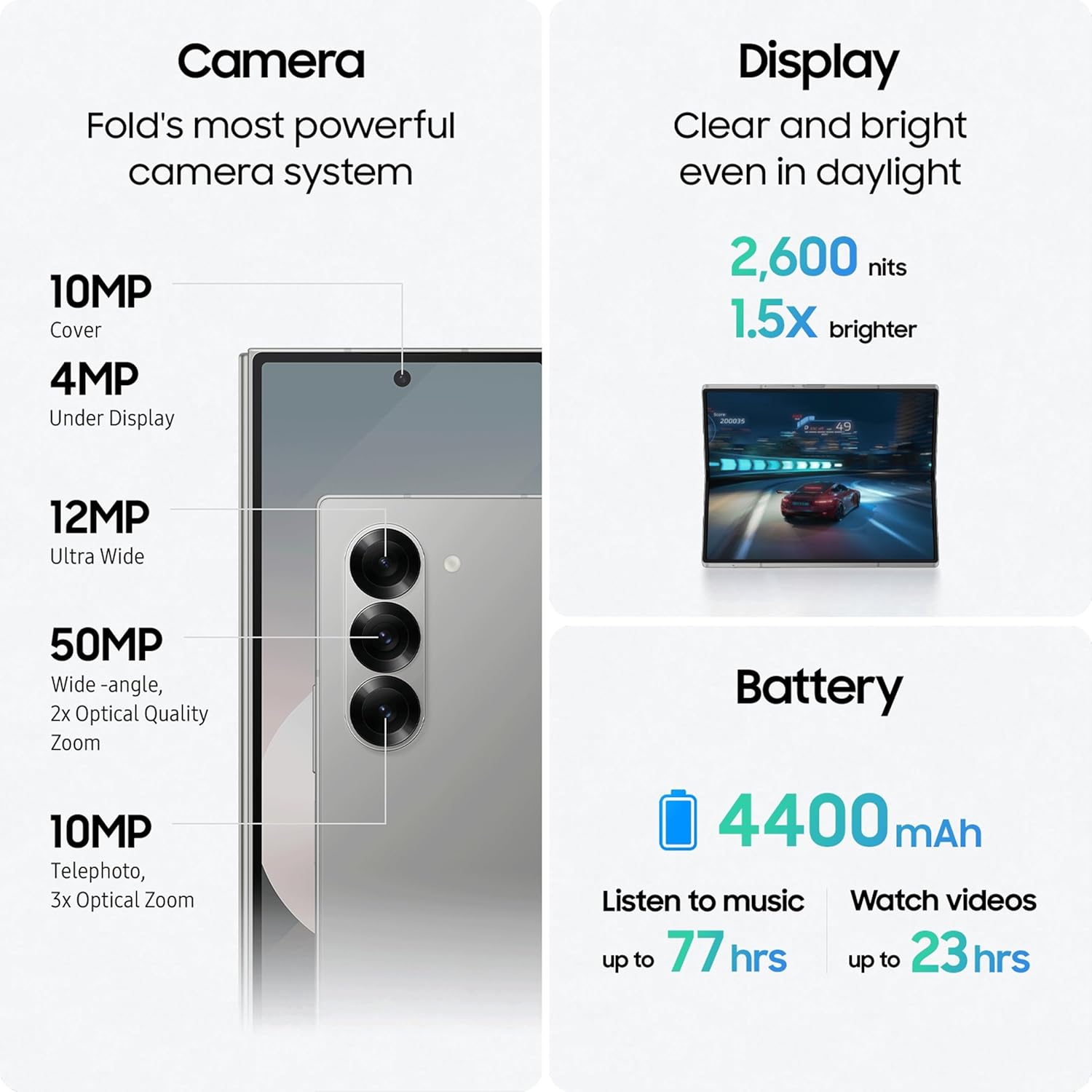 Galaxy Z Fold 6 Dual SIM Silver shadow 12GB RAM 256GB 5G